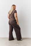 Brushed Rib Wide Leg Co Ord Trousers