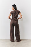 Brushed Rib Wide Leg Co Ord Trousers