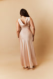 Light Gold Satin Cowl Back Maxi Dress