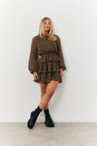 Tiered Leopard Chiffon Mini Dress