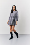 Black Check Mini Smock Dress