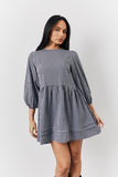 Black Check Mini Smock Dress