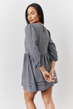Black Check Mini Smock Dress