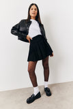 Cropped Leather Look Jacket