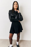 Cropped Leather Look Jacket