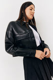 Cropped Leather Look Jacket