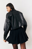 Cropped Leather Look Jacket