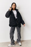 Quilted Boxy Fit Hooded Jacket