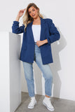 Navy Double Breasted Oversized Blazer