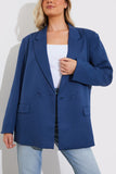 Navy Double Breasted Oversized Blazer