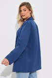 Navy Double Breasted Oversized Blazer