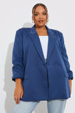 Navy Double Breasted Oversized Blazer
