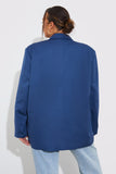 Navy Double Breasted Oversized Blazer