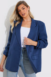Navy Double Breasted Oversized Blazer