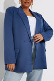 Navy Double Breasted Oversized Blazer