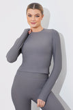 Active Sculpt Ribbed Long Sleeve Crop Top