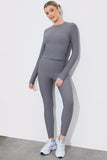 Active Sculpt Ribbed Long Sleeve Crop Top