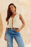 Crochet Tie Front Top