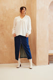 V Neck Crochet Insert Blouse