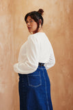V Neck Crochet Insert Blouse
