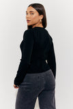 Pearl Trim Top with Cut Out