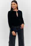 Pearl Trim Top with Cut Out