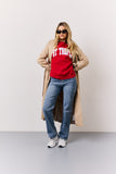 Red St Tropez Embroidered Slogan Sweatshirt