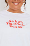 Teach Me The Offside Rule' Slogan Football T-Shirt