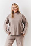 Brushed Rib High Neck Co Ord Top