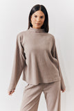 Brushed Rib High Neck Co Ord Top