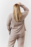 Brushed Rib v Neck Co Ord Top