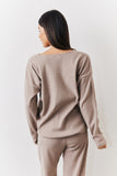 Brushed Rib v Neck Co Ord Top