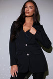 Tailored Blazer With Diamante Buttons