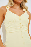 Tie Strap Ruched Under Bust Midi Dress
