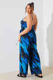 Abstract Print Chiffon Co-Ord Wide Leg Trousers