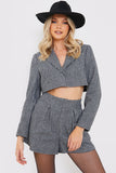 Check Cropped Boxy Blazer