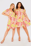 Sustainable Floral Flutter Sleeve Mini Dress