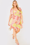 Sustainable Floral Flutter Sleeve Mini Dress