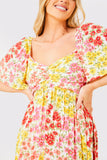 Sustainable Floral Flutter Sleeve Mini Dress