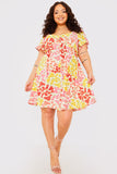 Sustainable Floral Flutter Sleeve Mini Dress