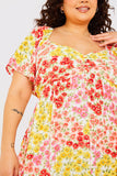 Sustainable Floral Flutter Sleeve Mini Dress