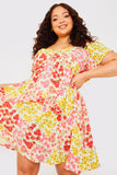 Sustainable Floral Flutter Sleeve Mini Dress
