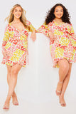 Sustainable Floral Print Wrap Frill Mini Dress