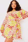 Sustainable Floral Print Wrap Frill Mini Dress
