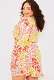 Sustainable Floral Print Wrap Frill Mini Dress