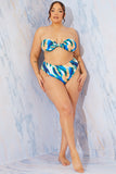 Abstract Print Bandeau Bikini Top