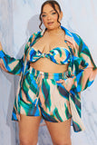 Abstract Print Chiffon Shorts