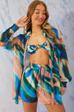 Abstract Print Chiffon Shorts