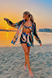 Abstract Print Chiffon Shorts