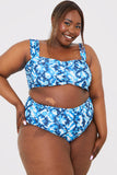 Abstract Print High Waisted Bikini Bottoms